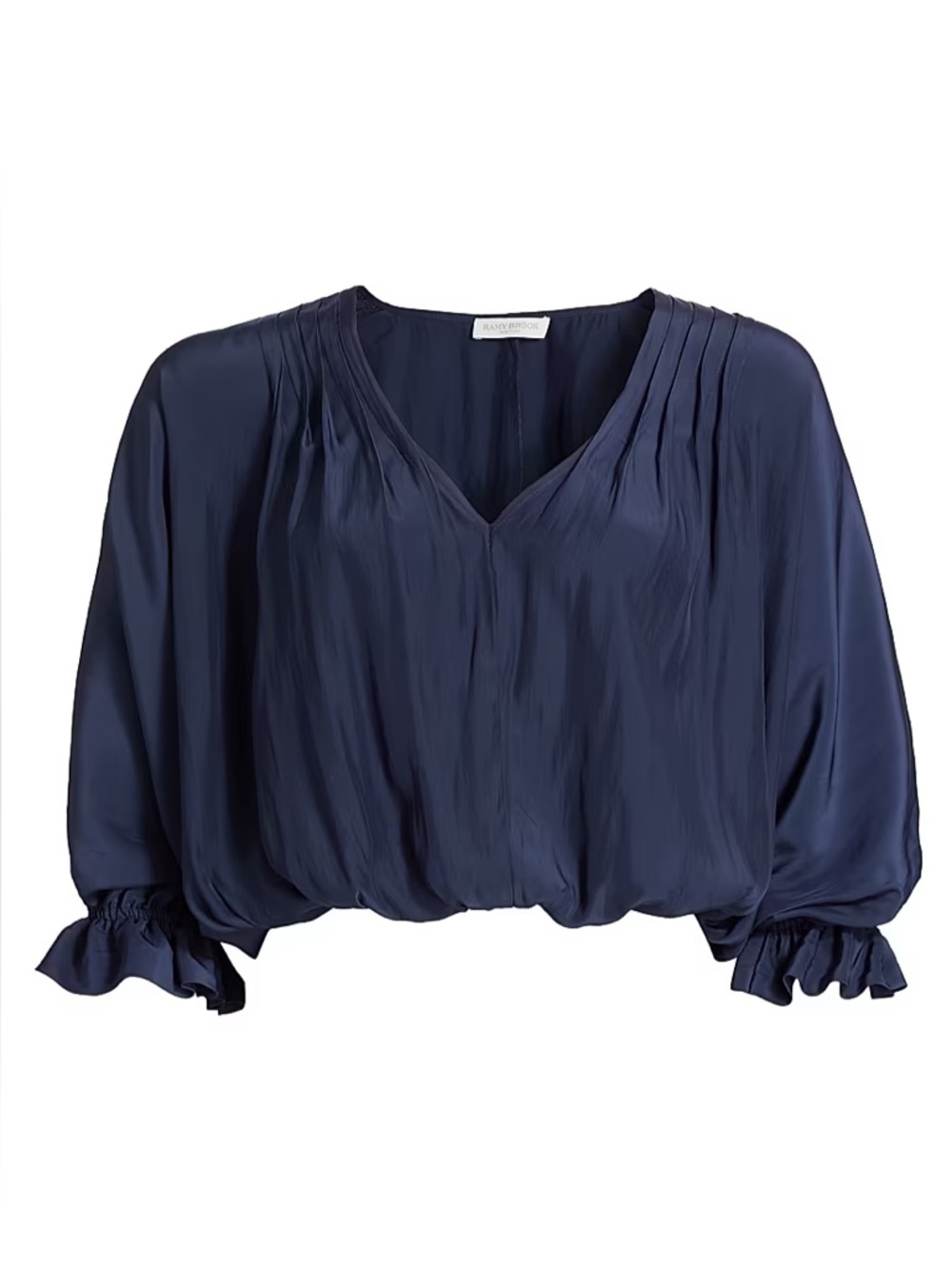 Ramy Brook Vina Puff Sleeve Top Navy Small